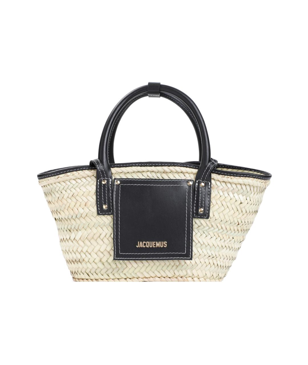 JACQUEMUS Бежевая пелетеная сумка тоут, фото 1