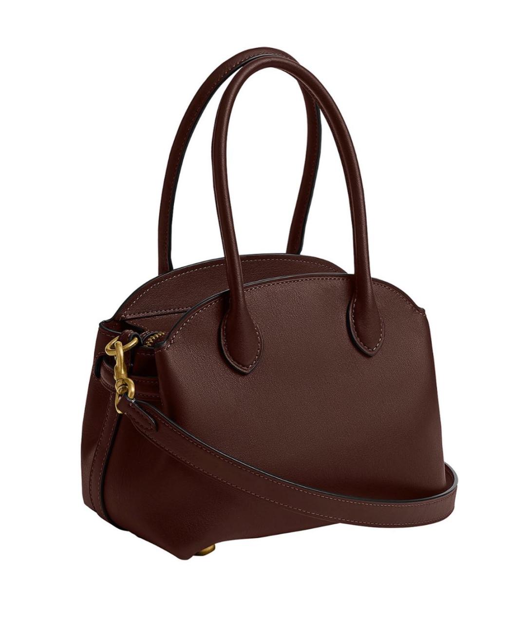 COACH Коричневая кожаная сумка через плечо, фото 4