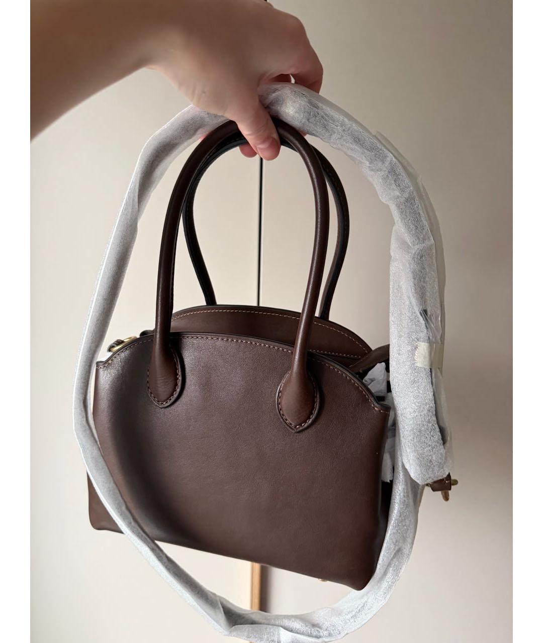 COACH Коричневая кожаная сумка через плечо, фото 7