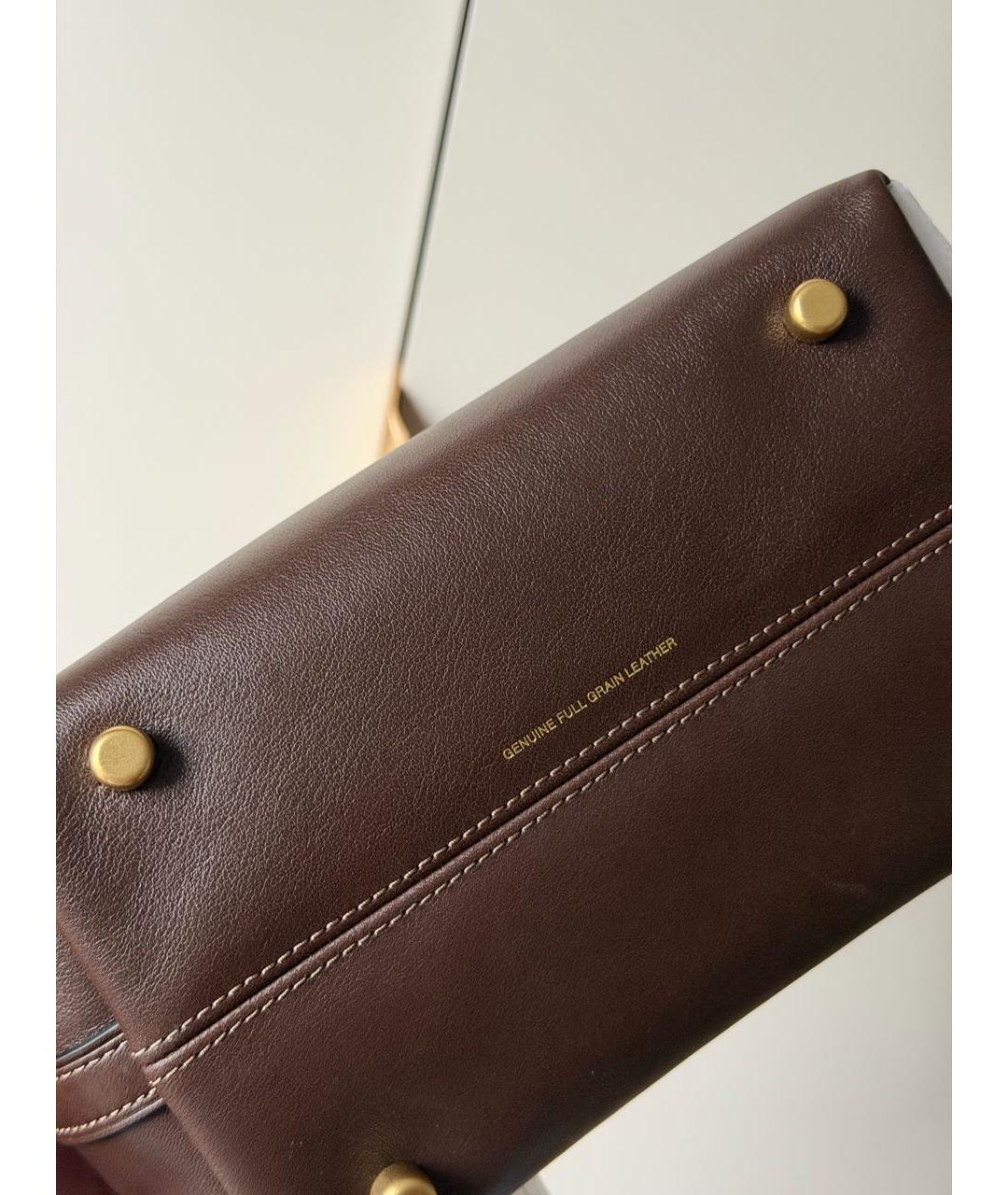 COACH Коричневая кожаная сумка через плечо, фото 6