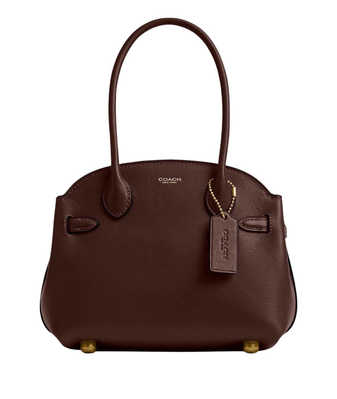 COACH Коричневая кожаная сумка через плечо, фото 1