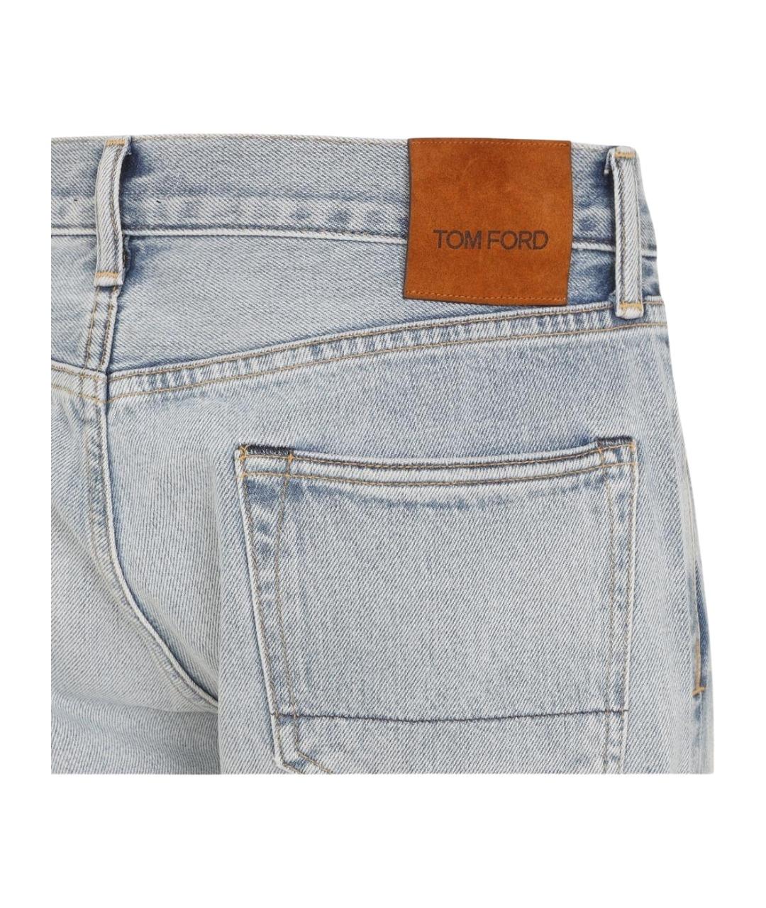 TOM FORD Синие хлопковые прямые джинсы, фото 3