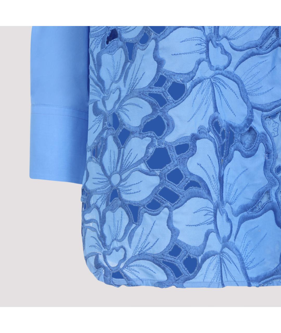 ERMANNO SCERVINO Голубая хлопковая рубашка, фото 3