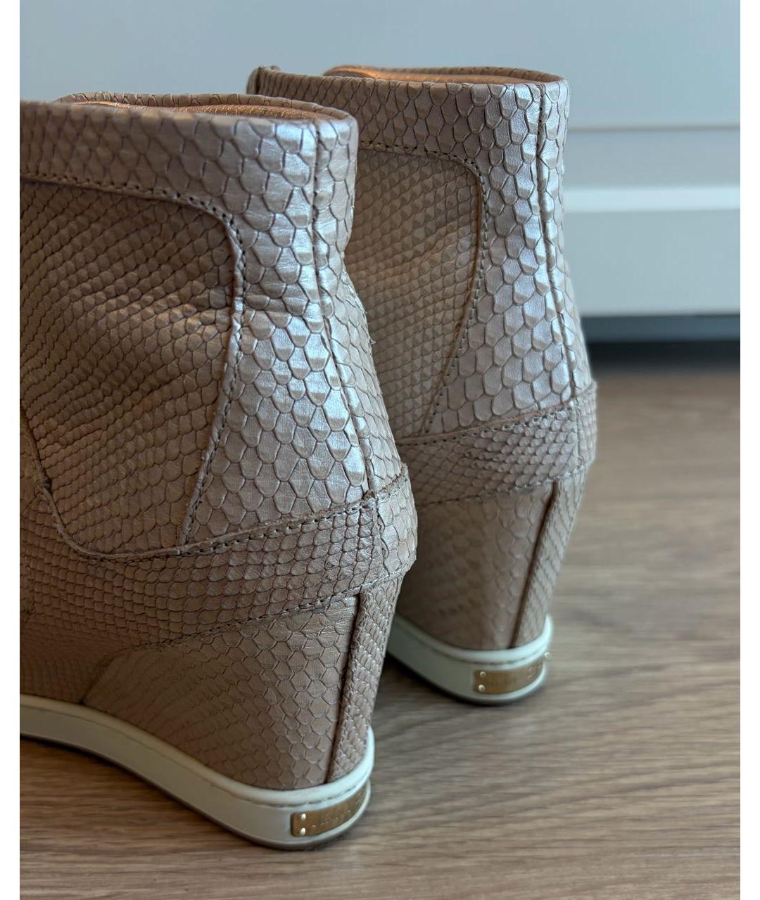 JIMMY CHOO Коралловые кожаные кроссовки, фото 3