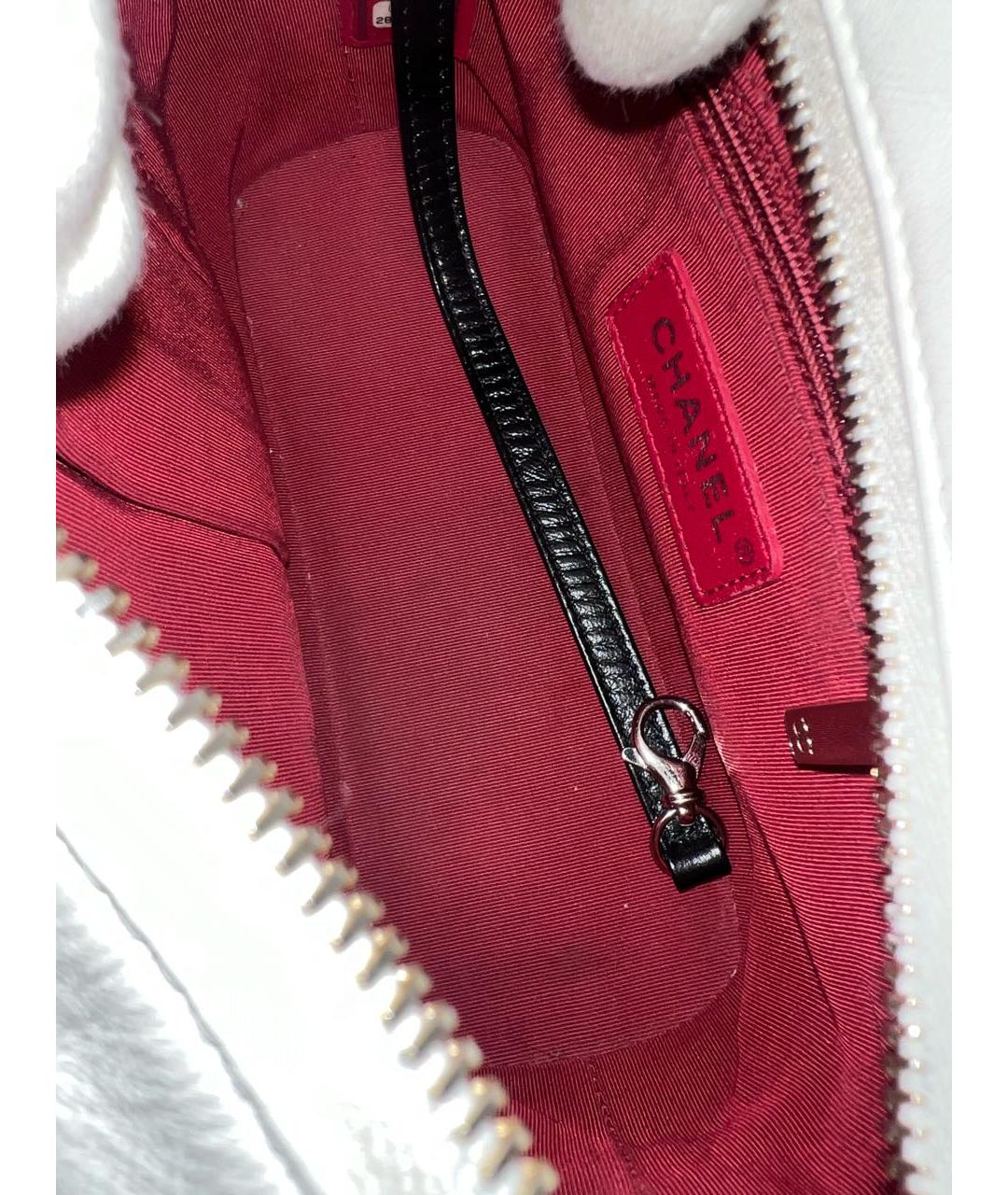 CHANEL Белая кожаная сумка через плечо, фото 8