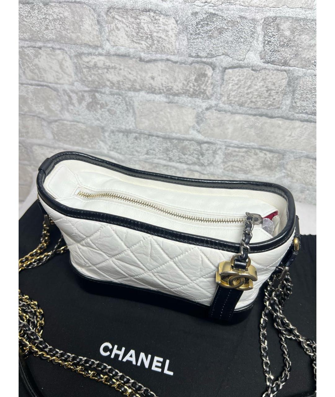 CHANEL Белая кожаная сумка через плечо, фото 4