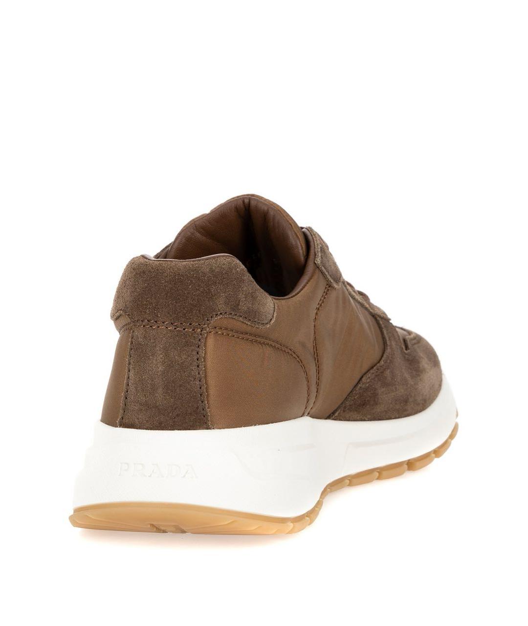 PRADA Коричневые синтетические кроссовки, фото 3