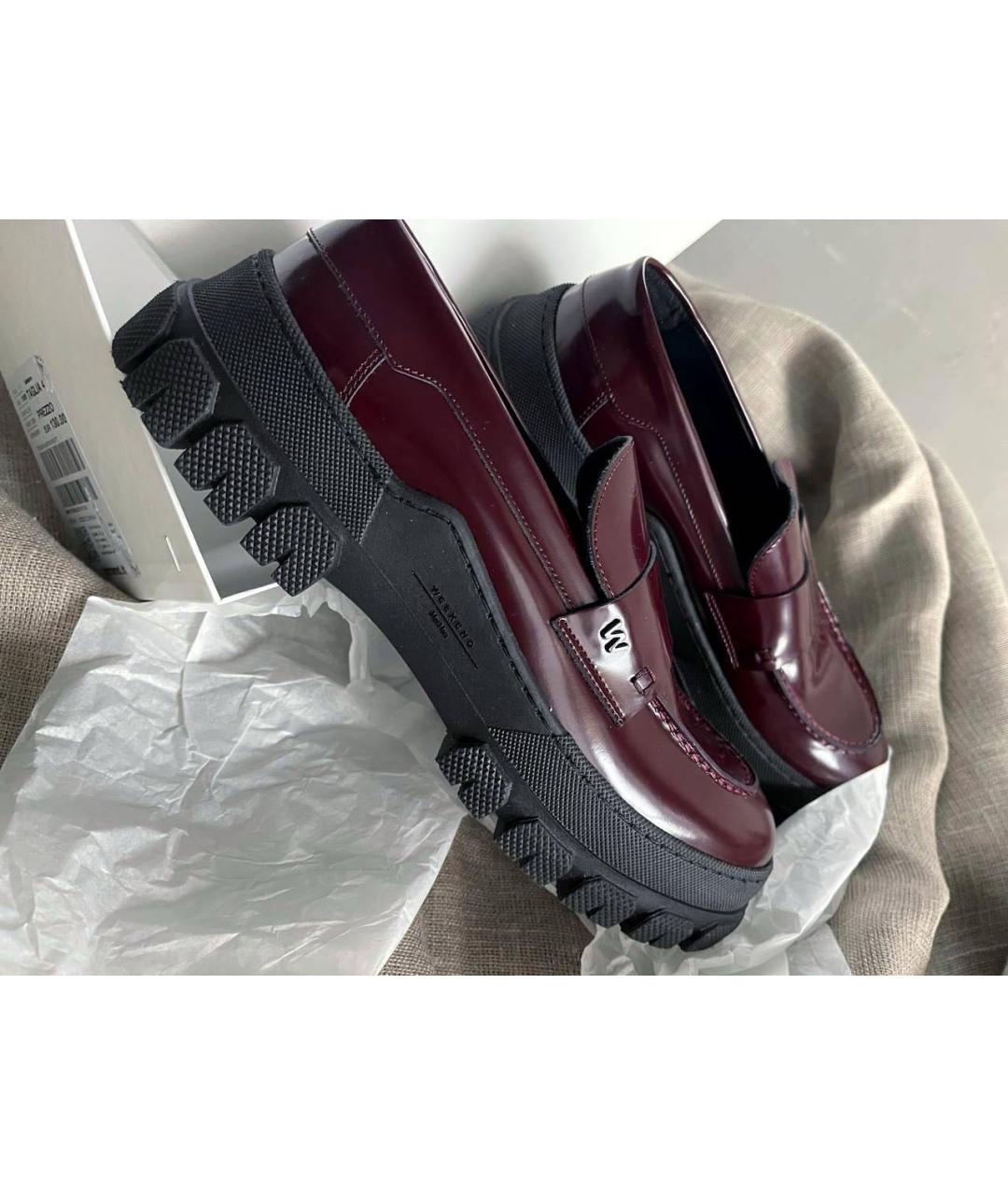 WEEKEND MAX MARA Бордовые лоферы, фото 7