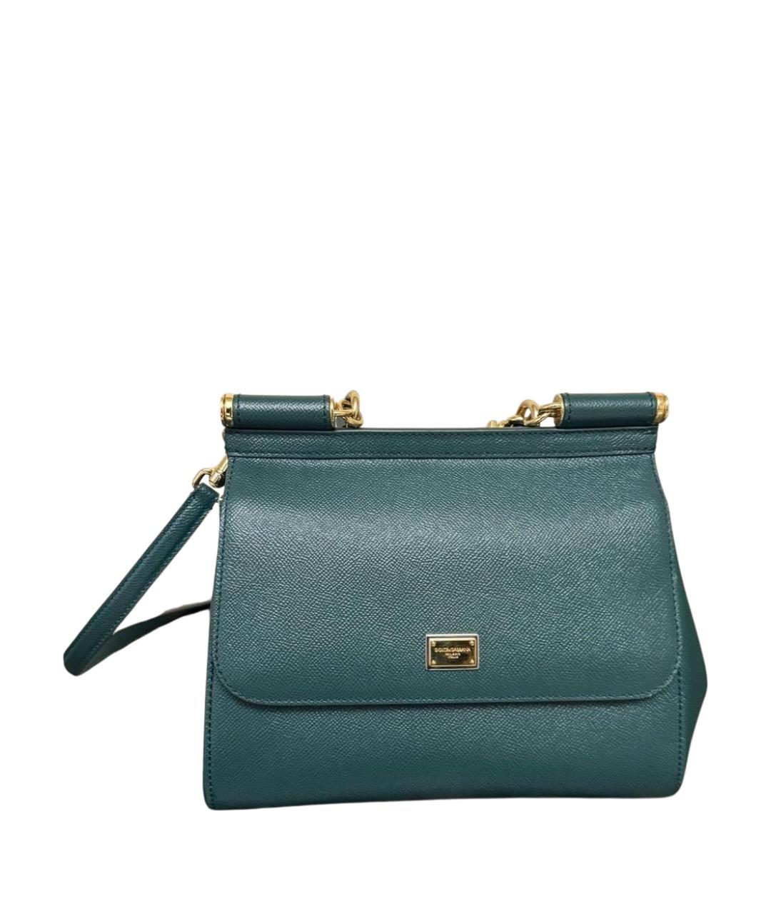 DOLCE&GABBANA Зеленая кожаная сумка с короткими ручками, фото 1