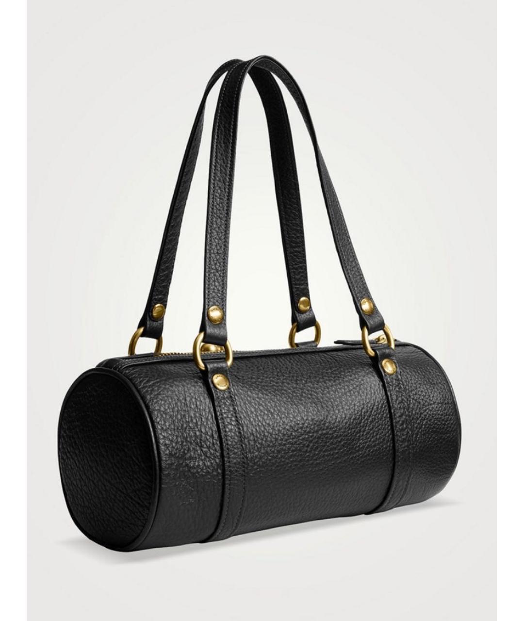 COACH Черная кожаная сумка с короткими ручками, фото 2