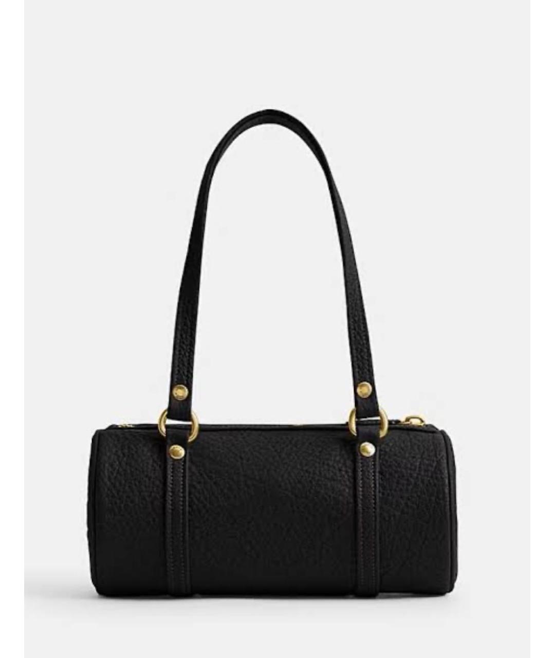 COACH Черная кожаная сумка с короткими ручками, фото 8