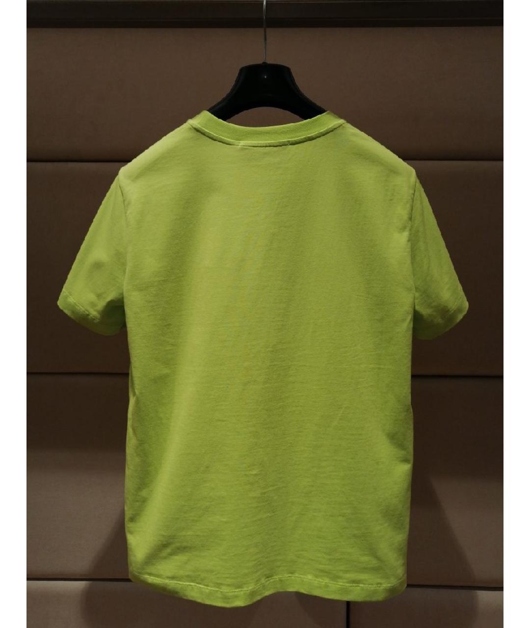 MSGM Салатовая хлопковая футболка, фото 2