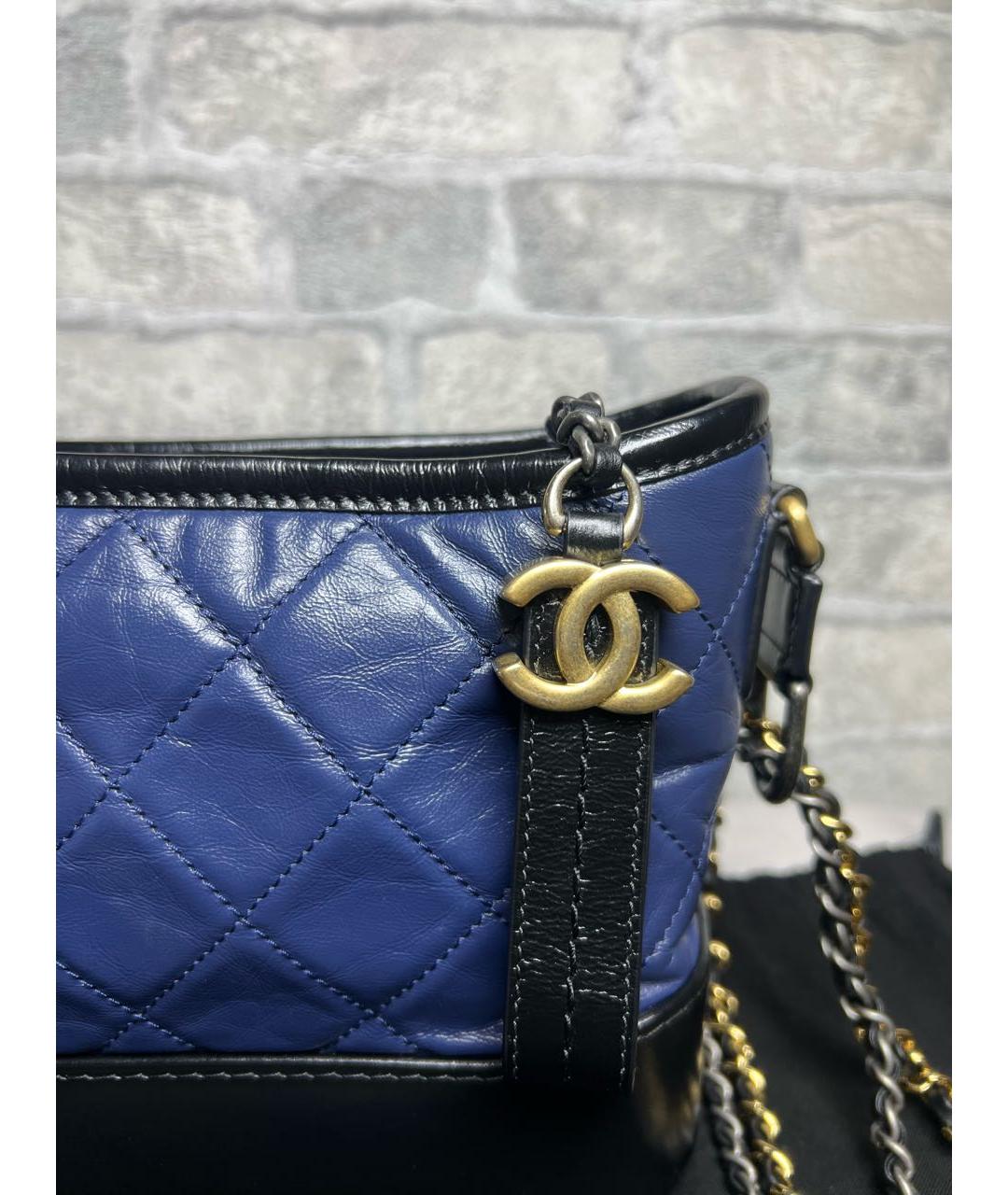 CHANEL Синяя кожаная сумка через плечо, фото 3