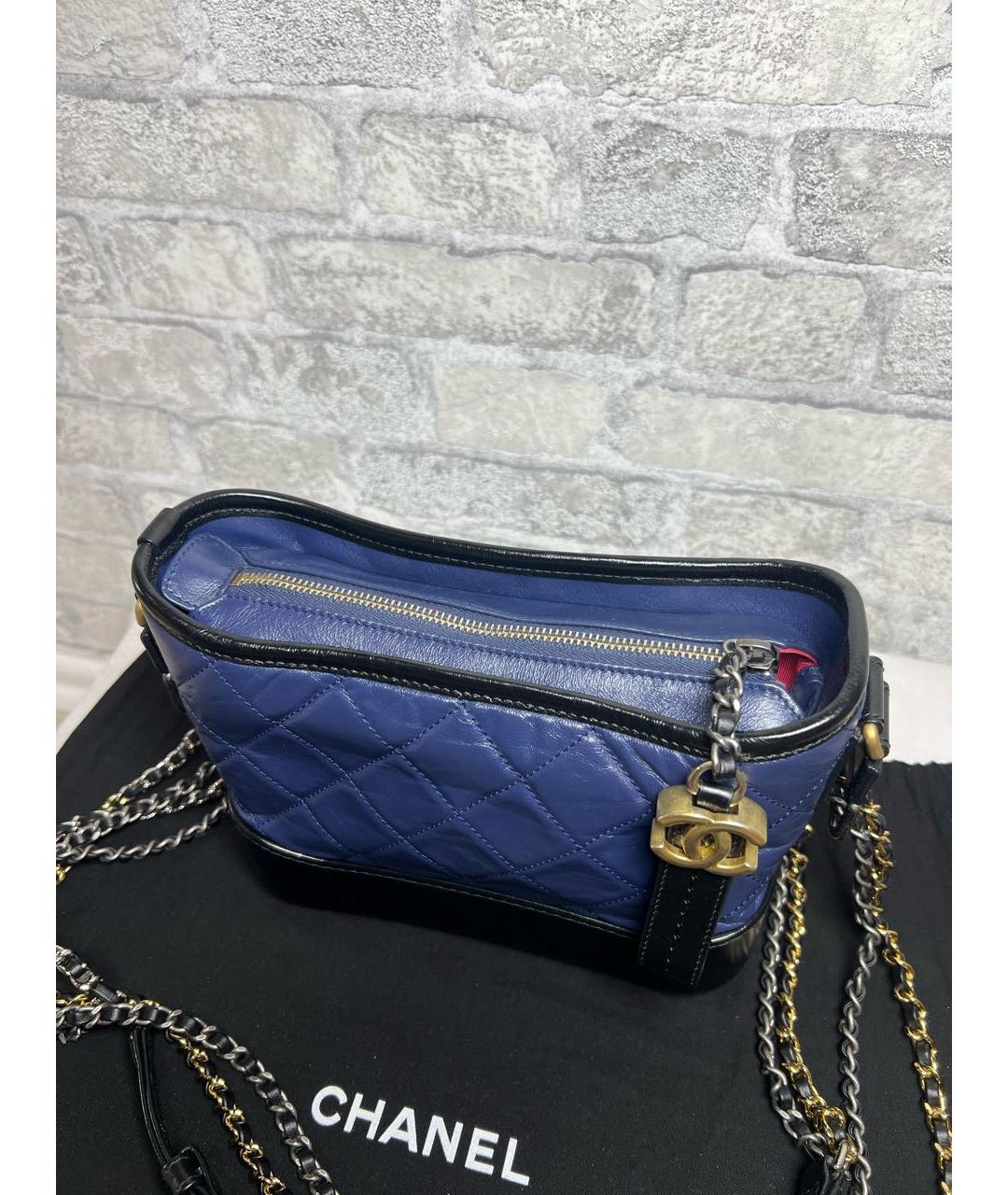CHANEL Синяя кожаная сумка через плечо, фото 4