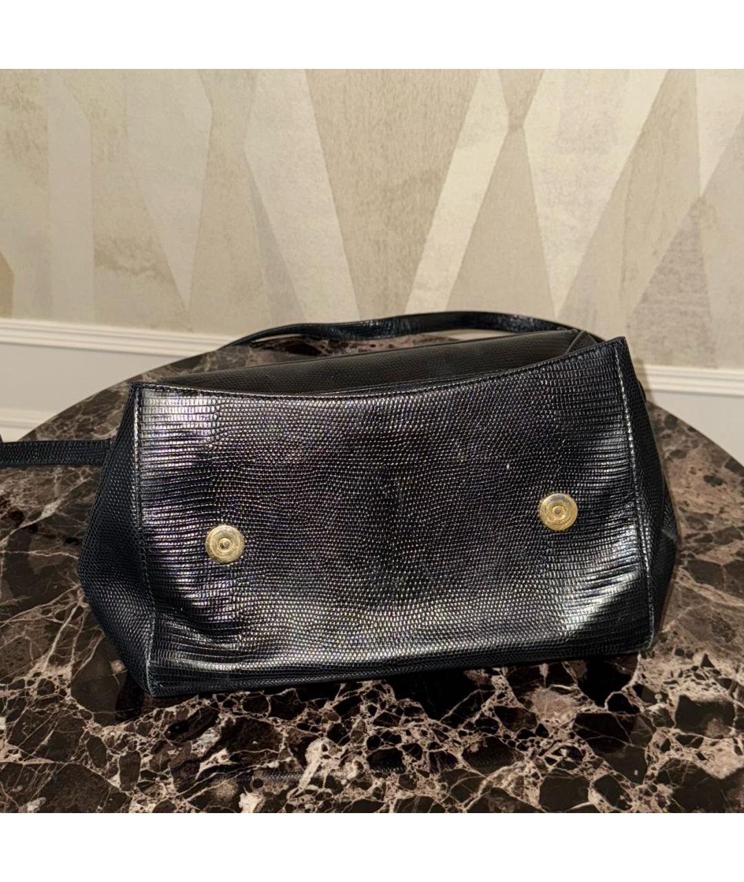DOLCE&GABBANA Черная кожаная сумка с короткими ручками, фото 4