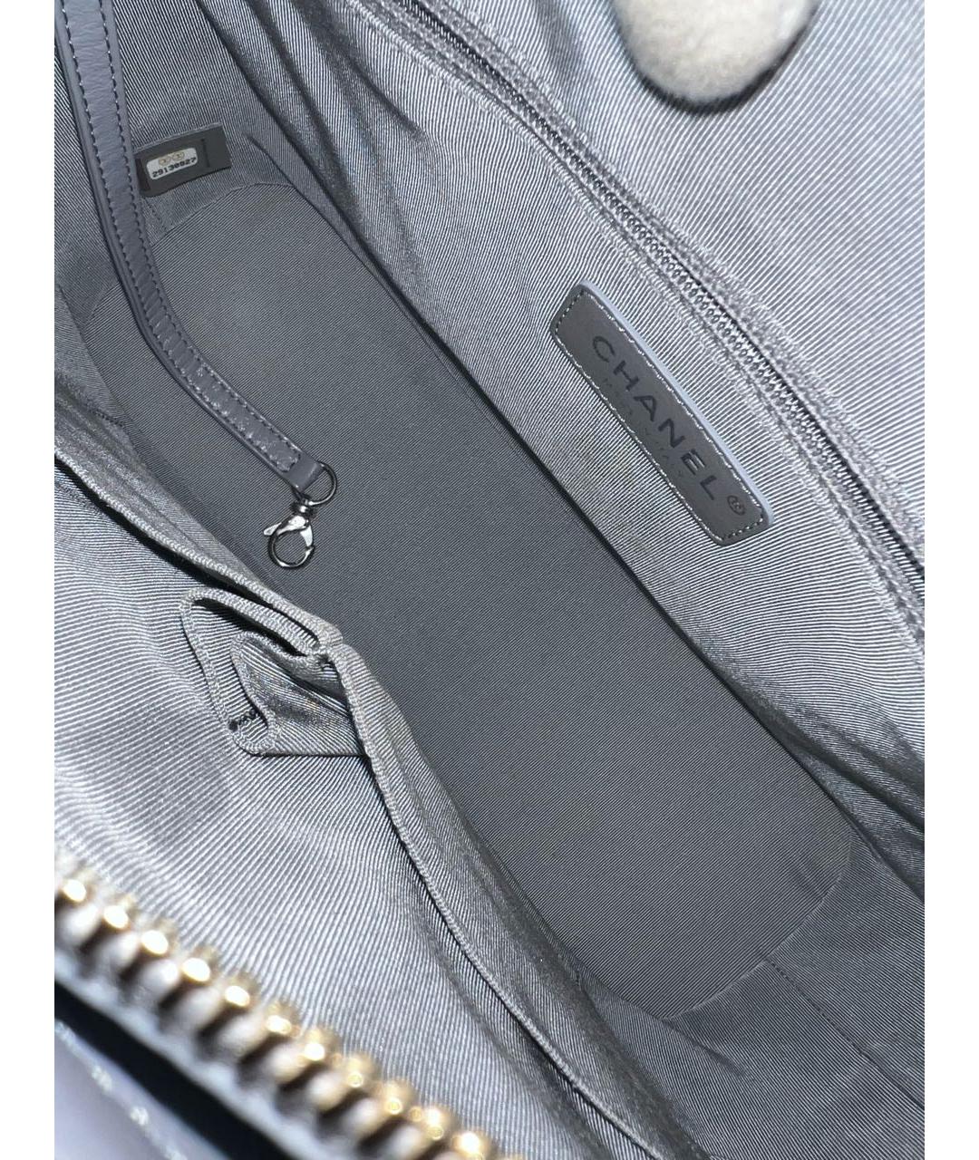 CHANEL Серая кожаная сумка через плечо, фото 8