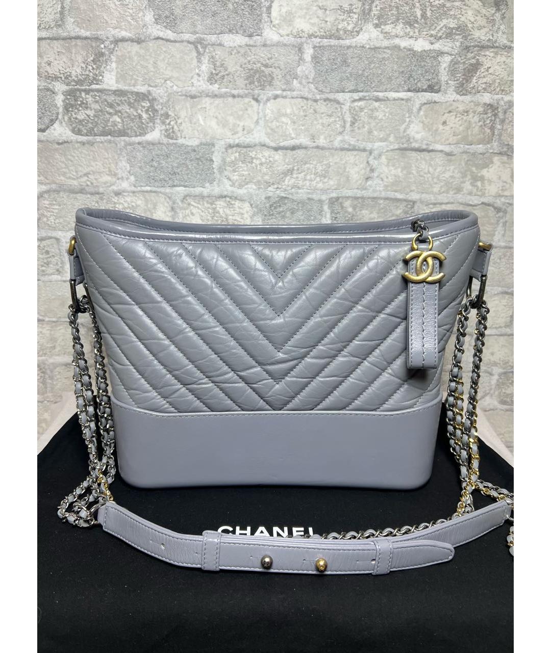 CHANEL Серая кожаная сумка через плечо, фото 9