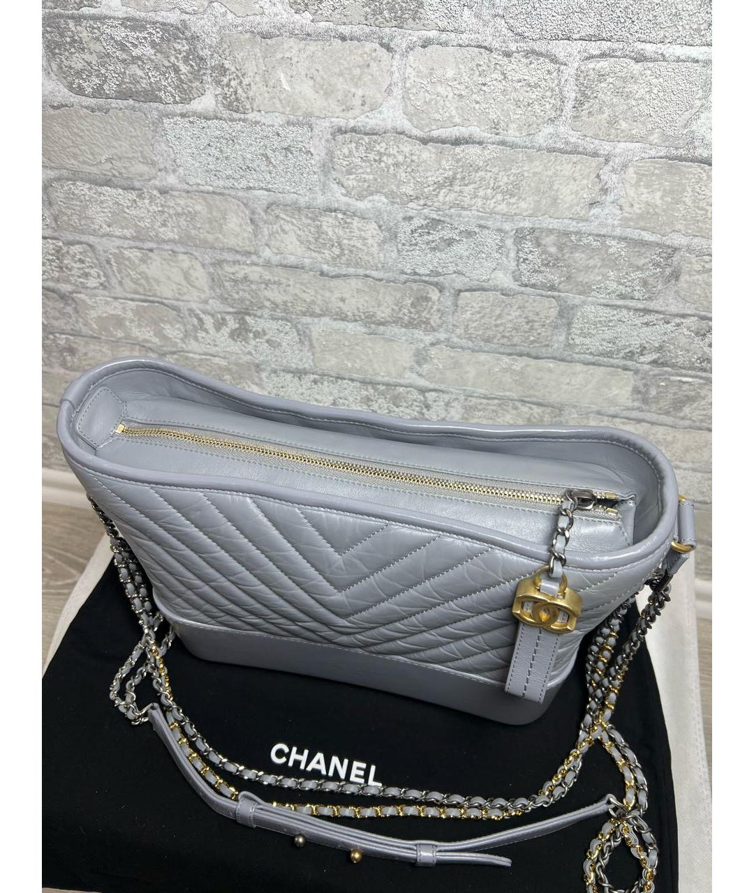 CHANEL Серая кожаная сумка через плечо, фото 4