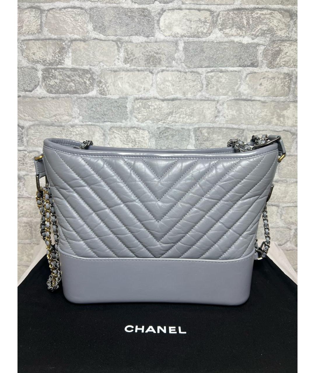 CHANEL Серая кожаная сумка через плечо, фото 5