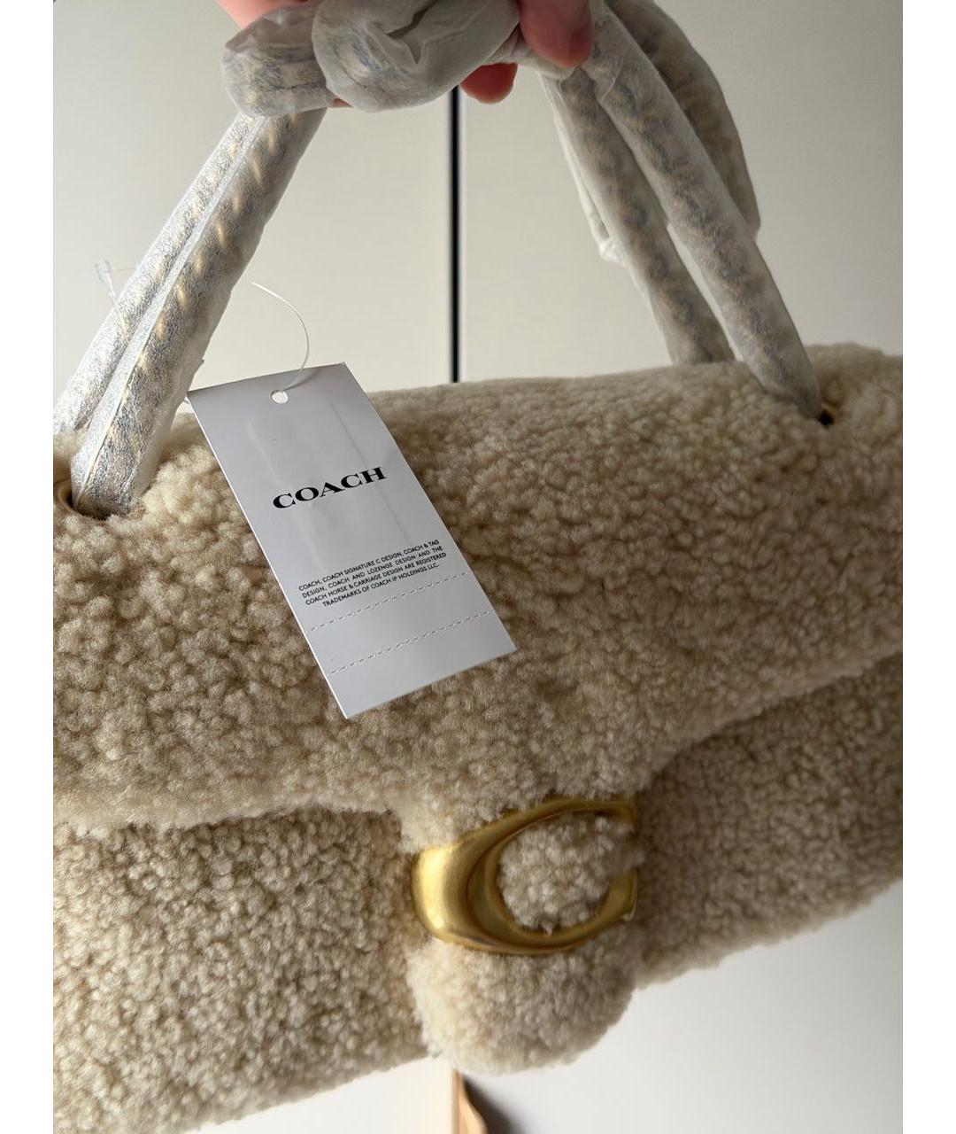 COACH Бежевая сумка через плечо, фото 4