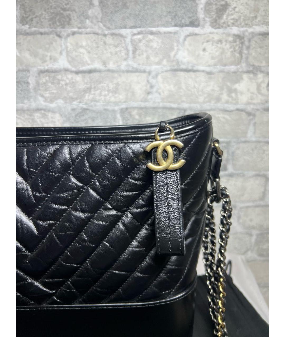 CHANEL Черная кожаная сумка через плечо, фото 3