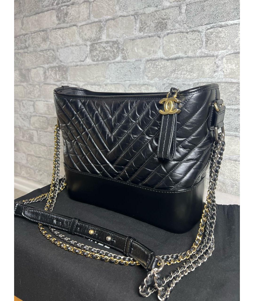 CHANEL Черная кожаная сумка через плечо, фото 2