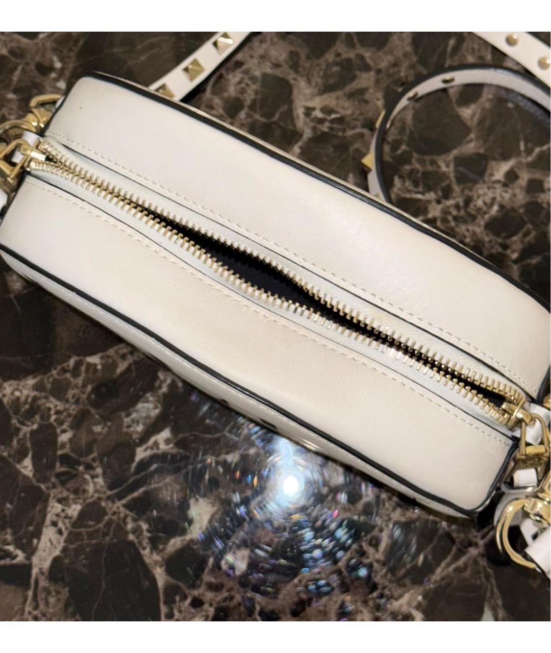 VALENTINO Белая кожаная сумка через плечо, фото 4