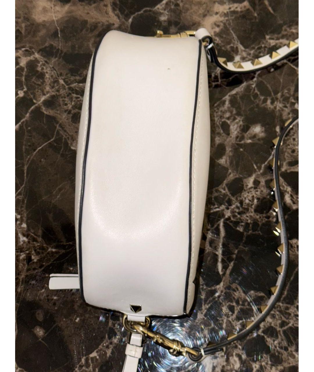 VALENTINO Белая кожаная сумка через плечо, фото 5