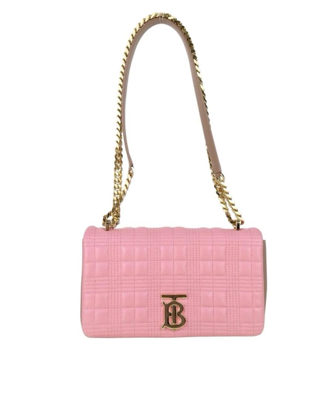 BURBERRY Розовая кожаная сумка через плечо, фото 9