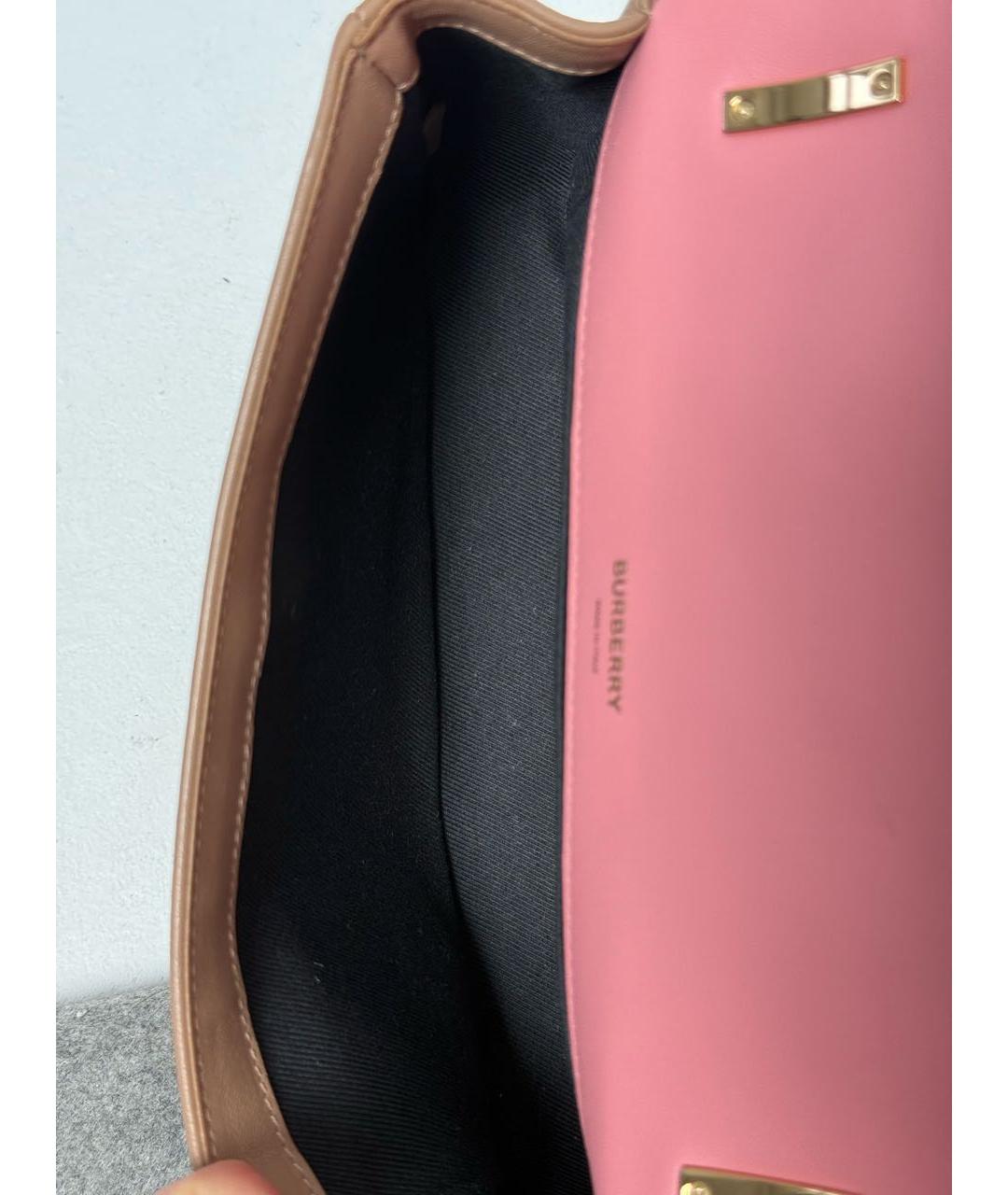 BURBERRY Розовая кожаная сумка через плечо, фото 5