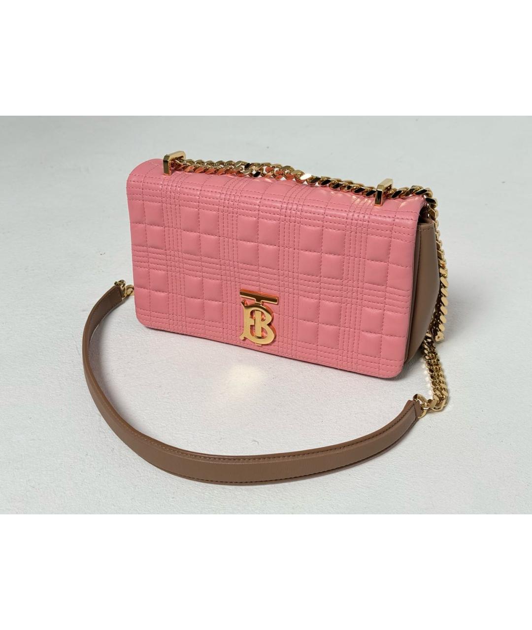 BURBERRY Розовая кожаная сумка через плечо, фото 6
