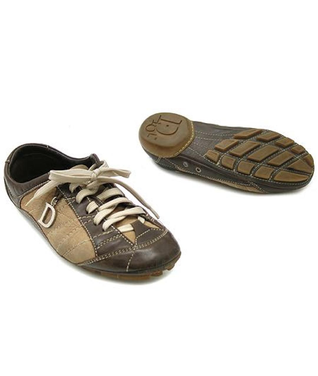 CHRISTIAN DIOR Бежевые кожаные кеды, фото 2