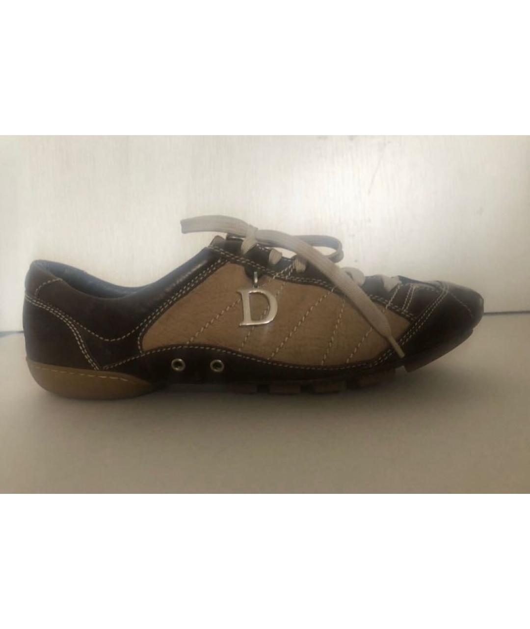 CHRISTIAN DIOR Бежевые кожаные кеды, фото 3