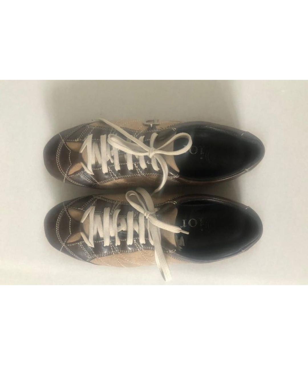 CHRISTIAN DIOR Бежевые кожаные кеды, фото 5