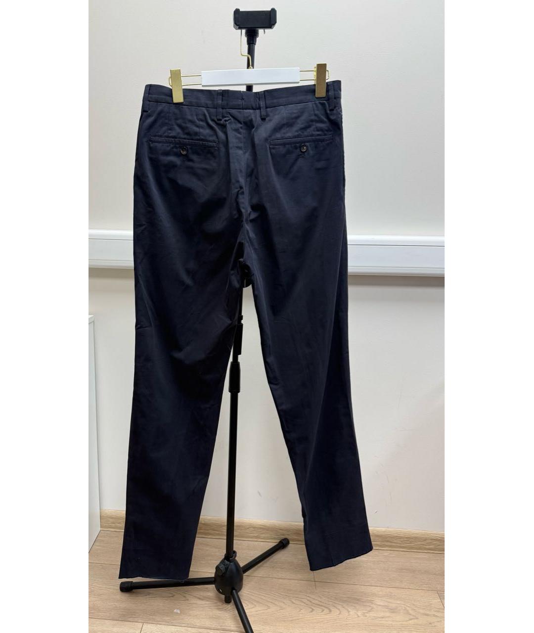 ZEGNA Антрацитовые хлопко-эластановые повседневные брюки, фото 2