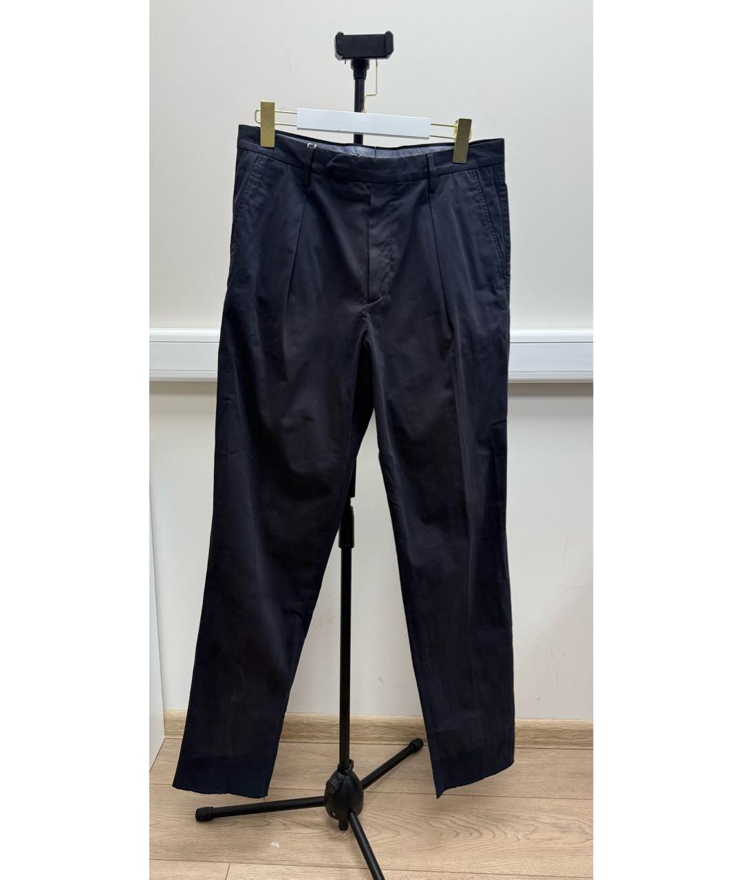 ZEGNA Антрацитовые хлопко-эластановые повседневные брюки, фото 5