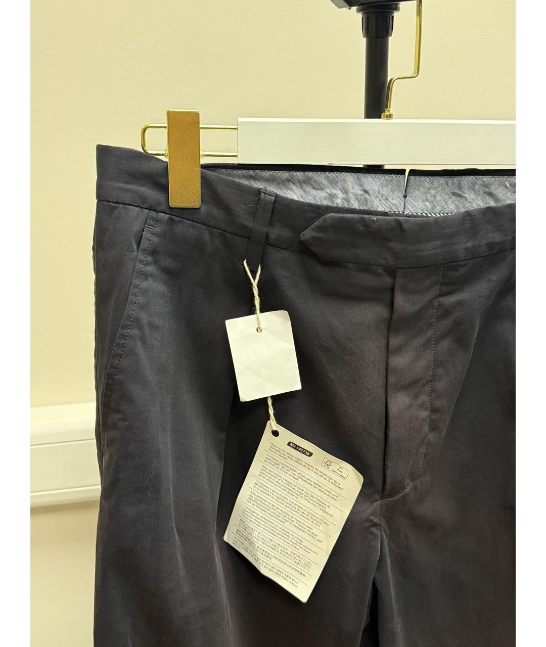 ZEGNA Антрацитовые хлопко-эластановые повседневные брюки, фото 4