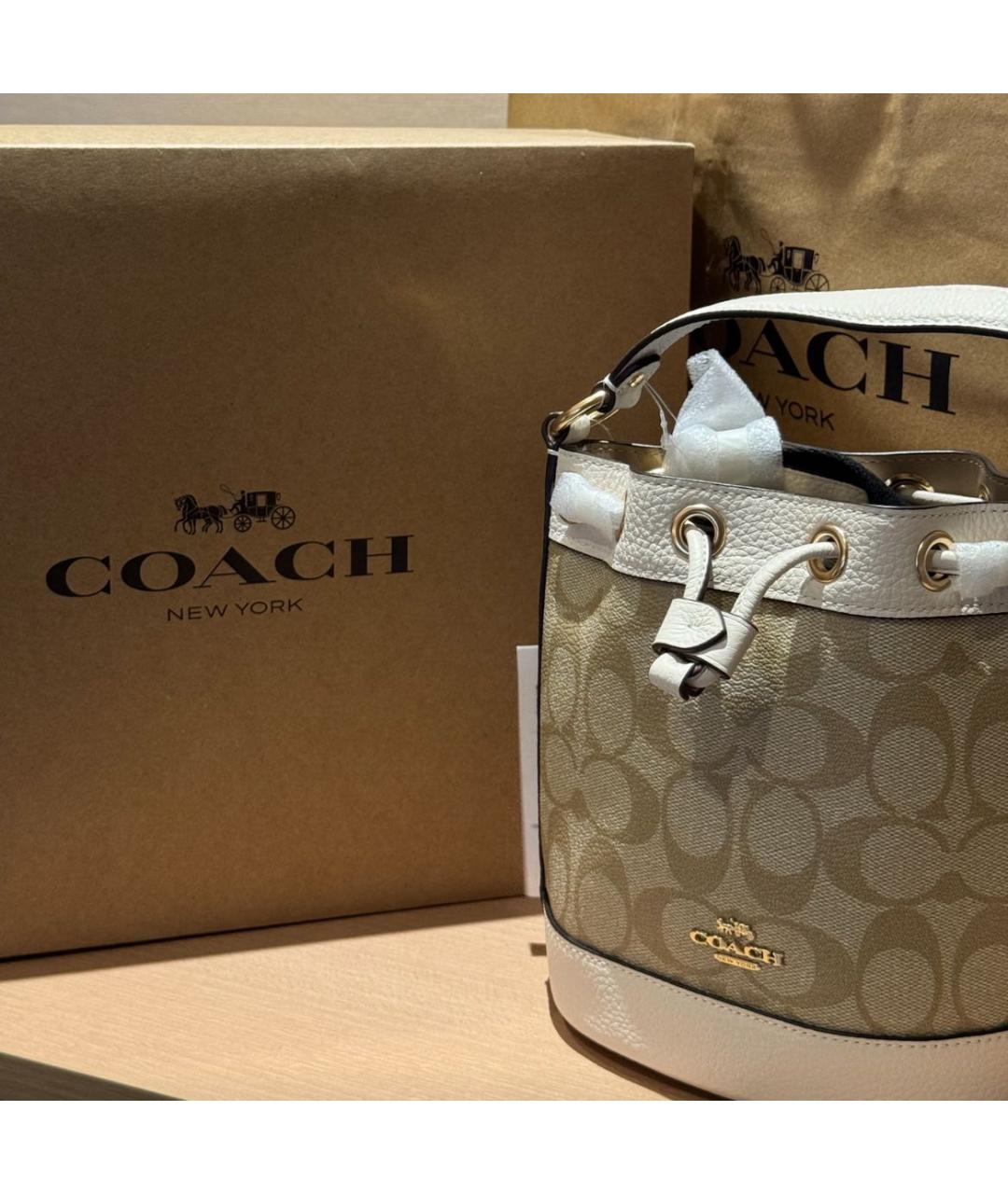 COACH Бежевая сумка через плечо, фото 2