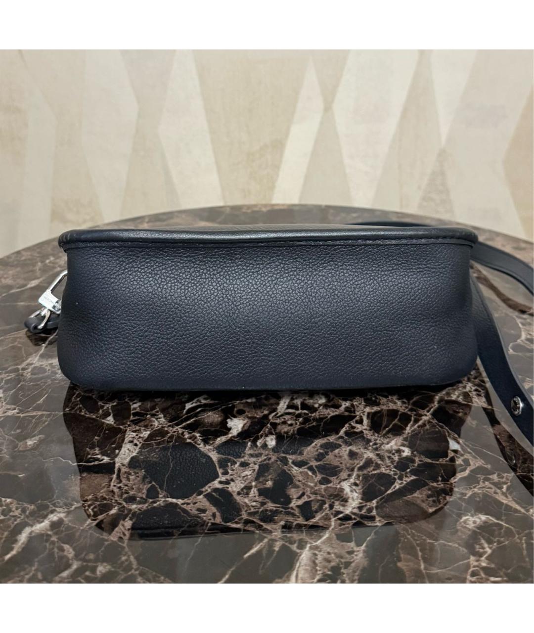 LOUIS VUITTON Черная кожаная сумка через плечо, фото 5
