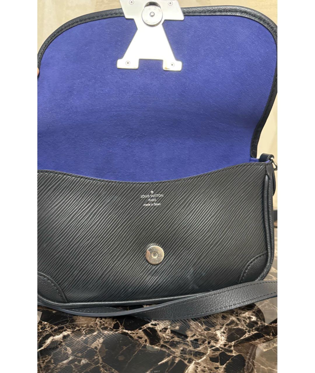 LOUIS VUITTON Черная кожаная сумка через плечо, фото 4