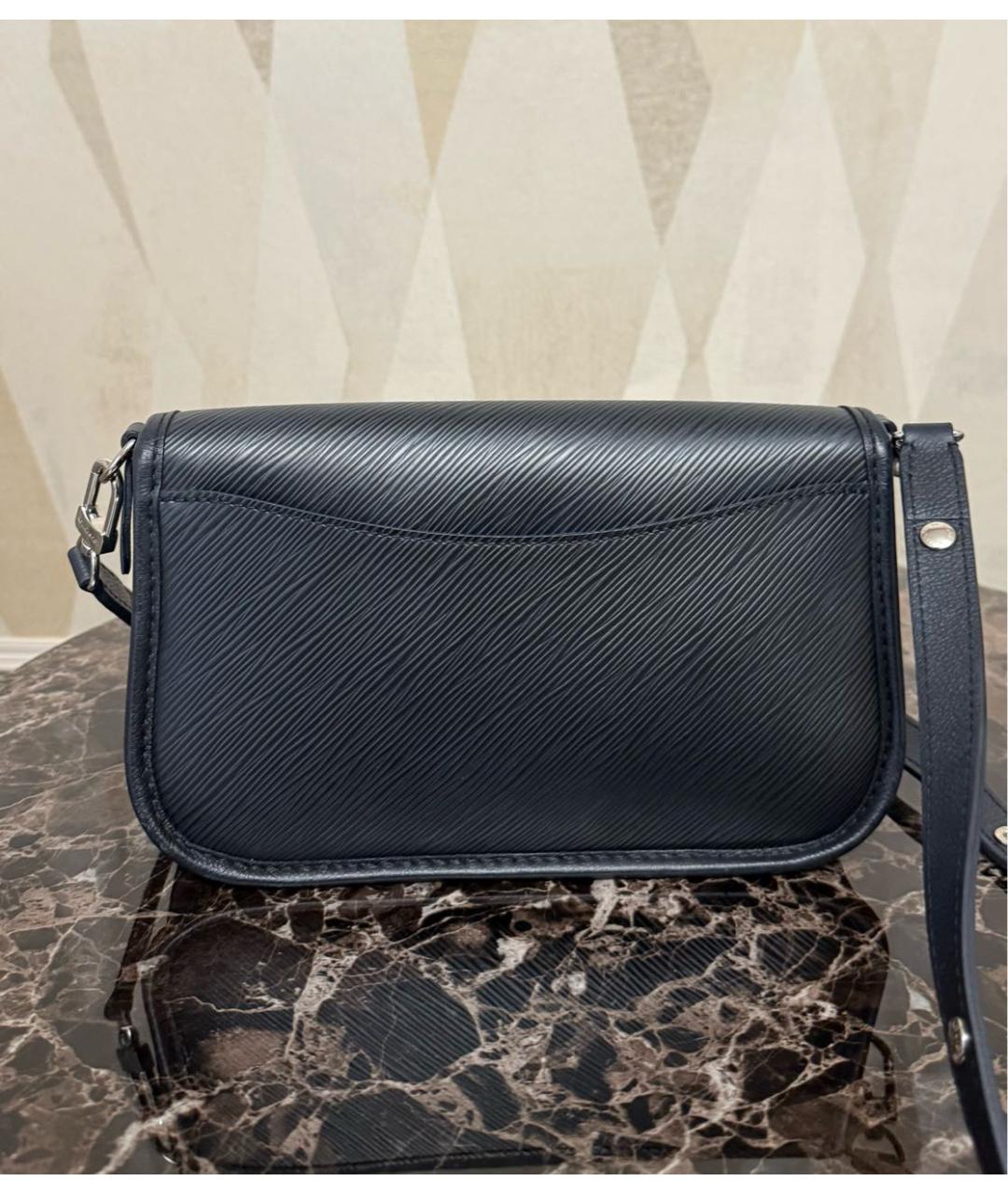 LOUIS VUITTON Черная кожаная сумка через плечо, фото 3