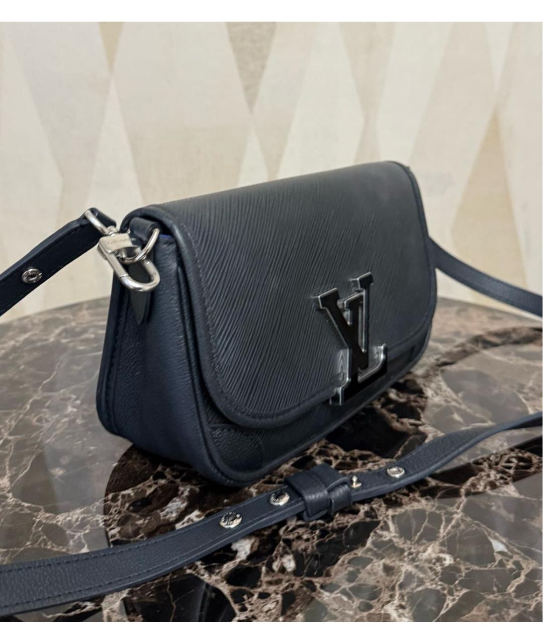 LOUIS VUITTON Черная кожаная сумка через плечо, фото 2