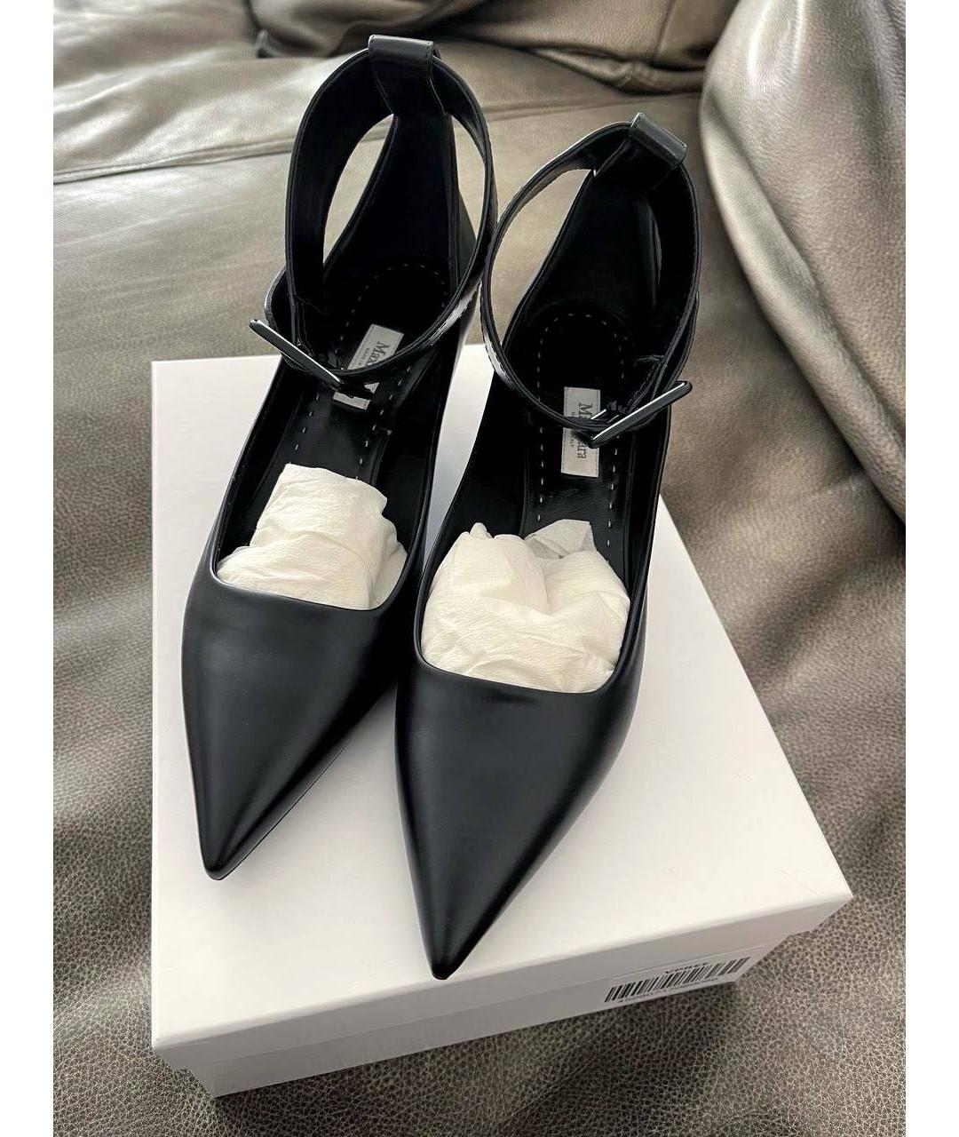 MAX MARA Черные кожаные туфли, фото 5