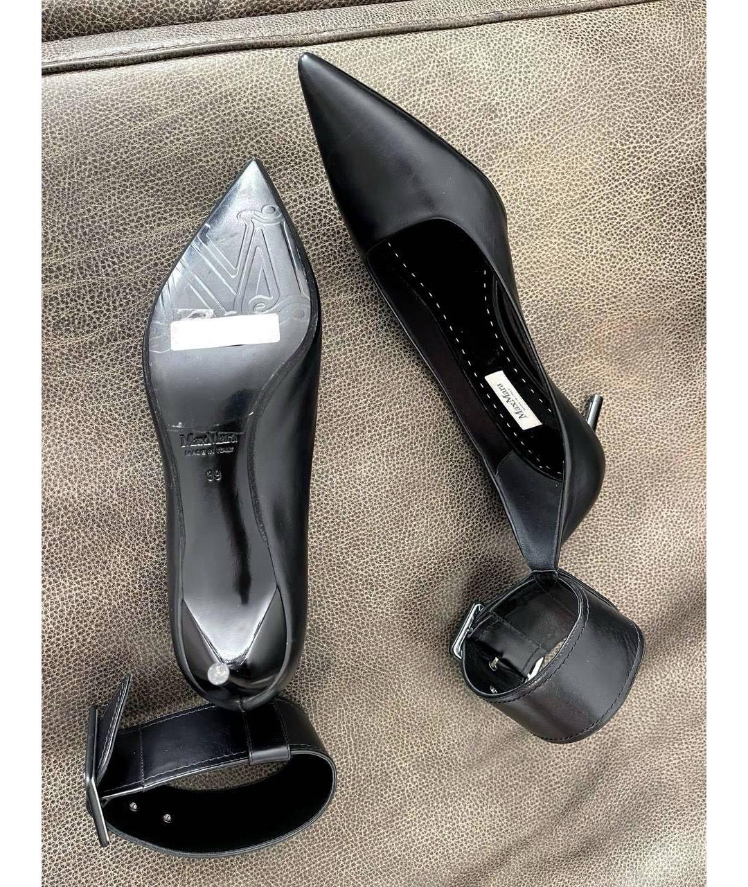 MAX MARA Черные кожаные туфли, фото 3