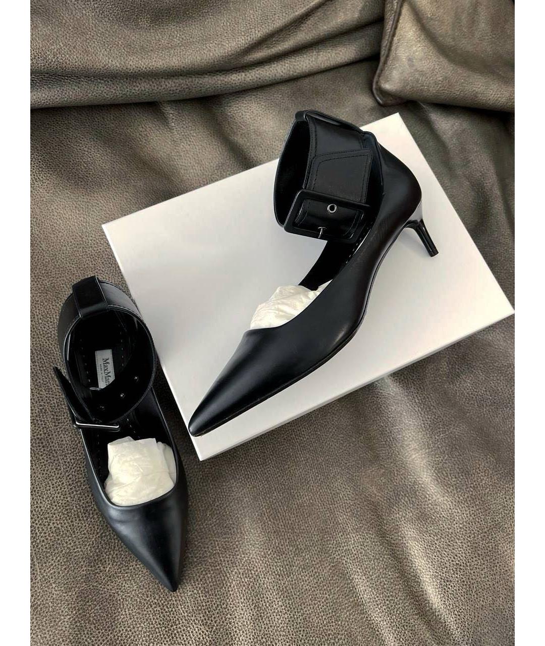 MAX MARA Черные кожаные туфли, фото 8