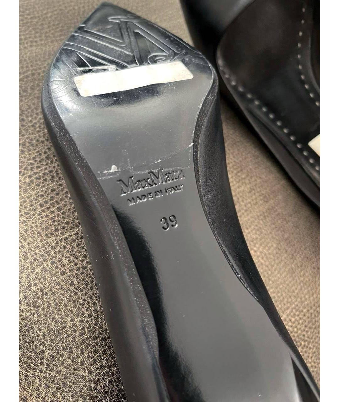 MAX MARA Черные кожаные туфли, фото 6