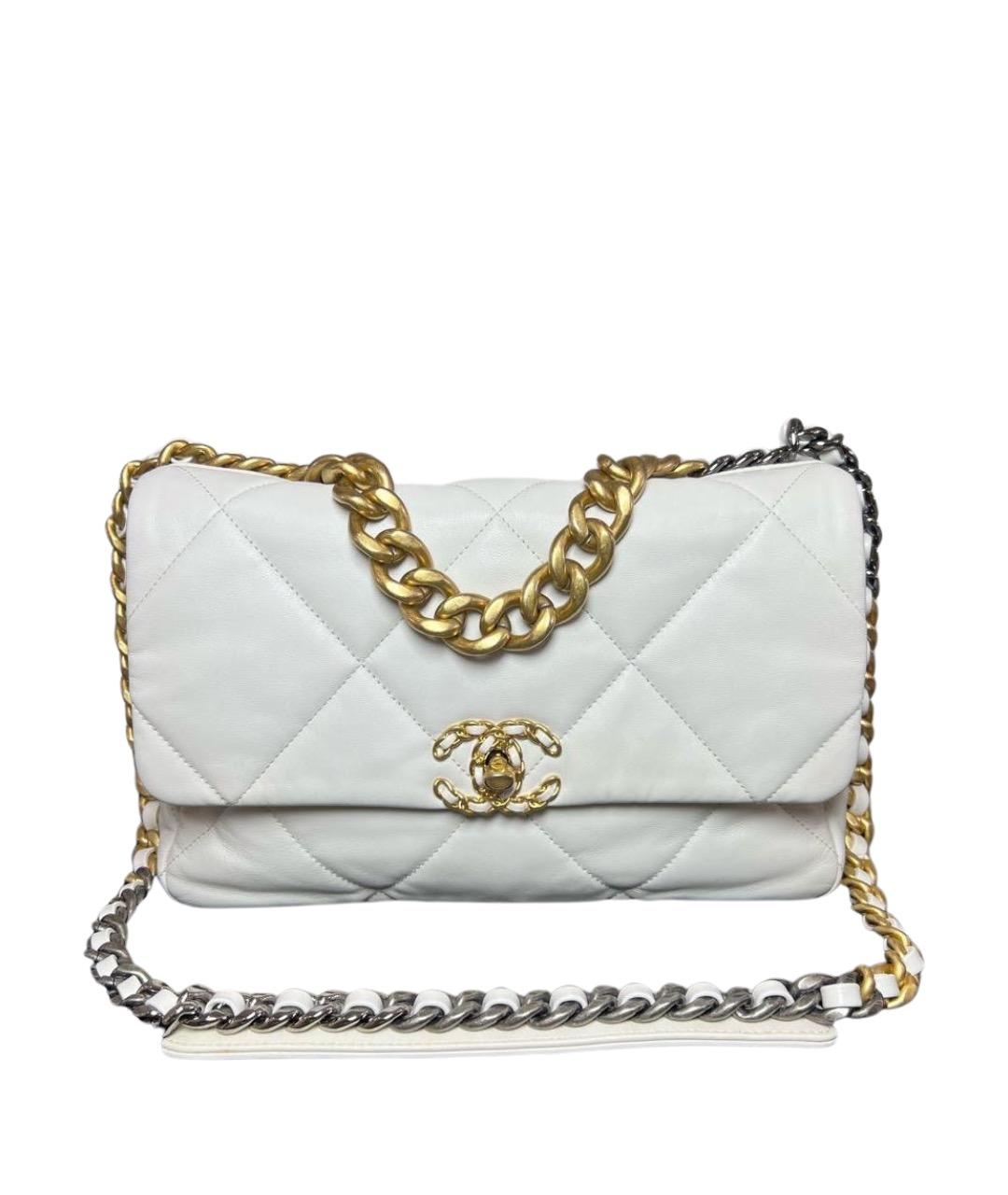 CHANEL Белая кожаная сумка через плечо, фото 1