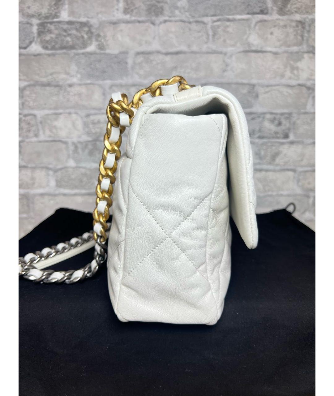CHANEL Белая кожаная сумка через плечо, фото 5