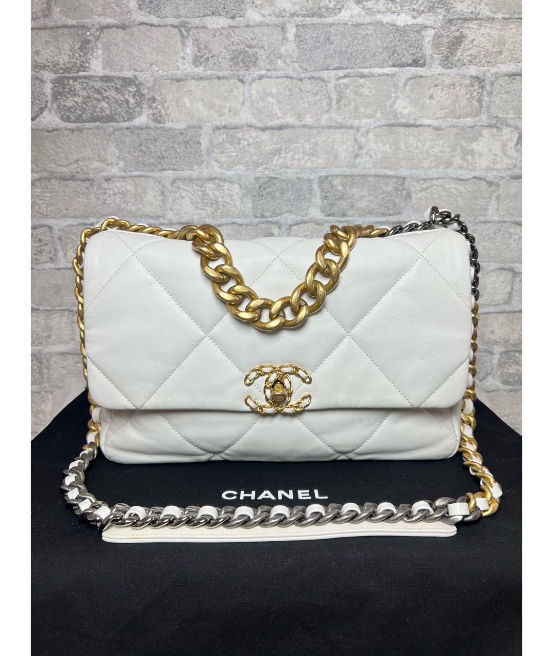 CHANEL Белая кожаная сумка через плечо, фото 9