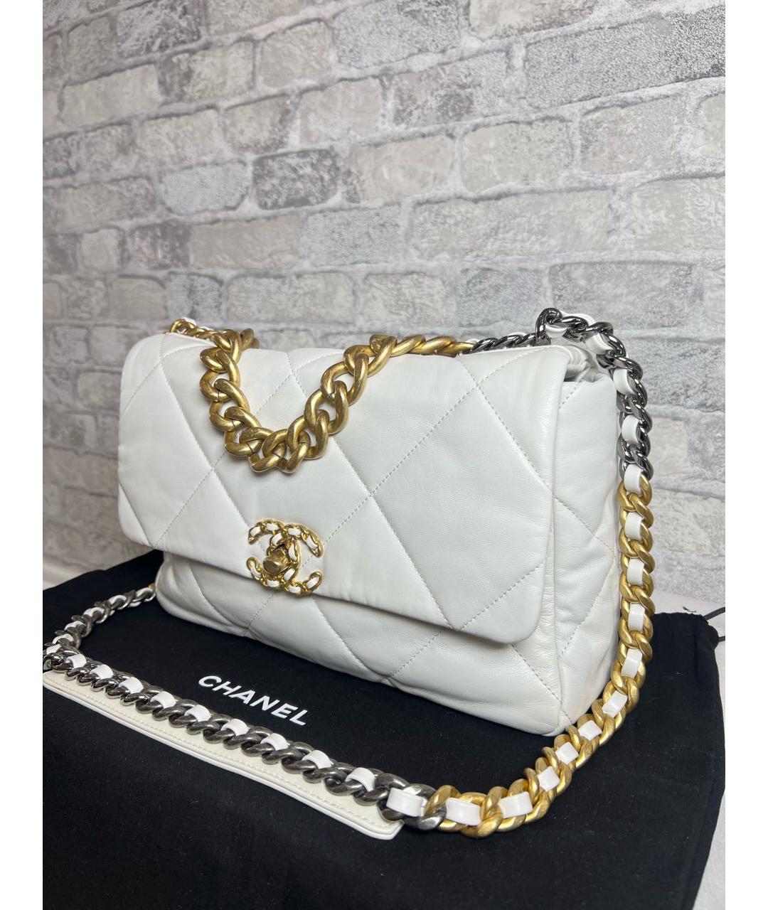 CHANEL Белая кожаная сумка через плечо, фото 2